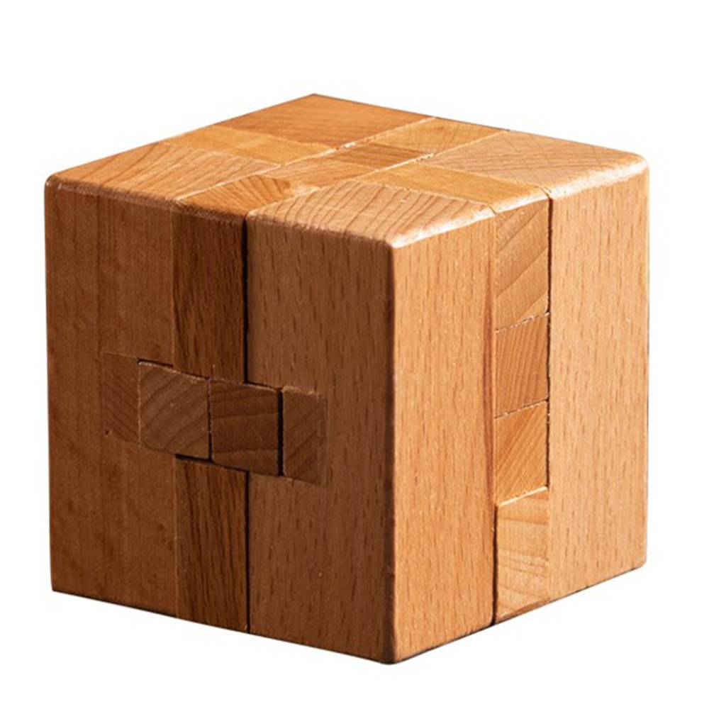 Interlocking Wooden Cube Brain Teasers Puzzle