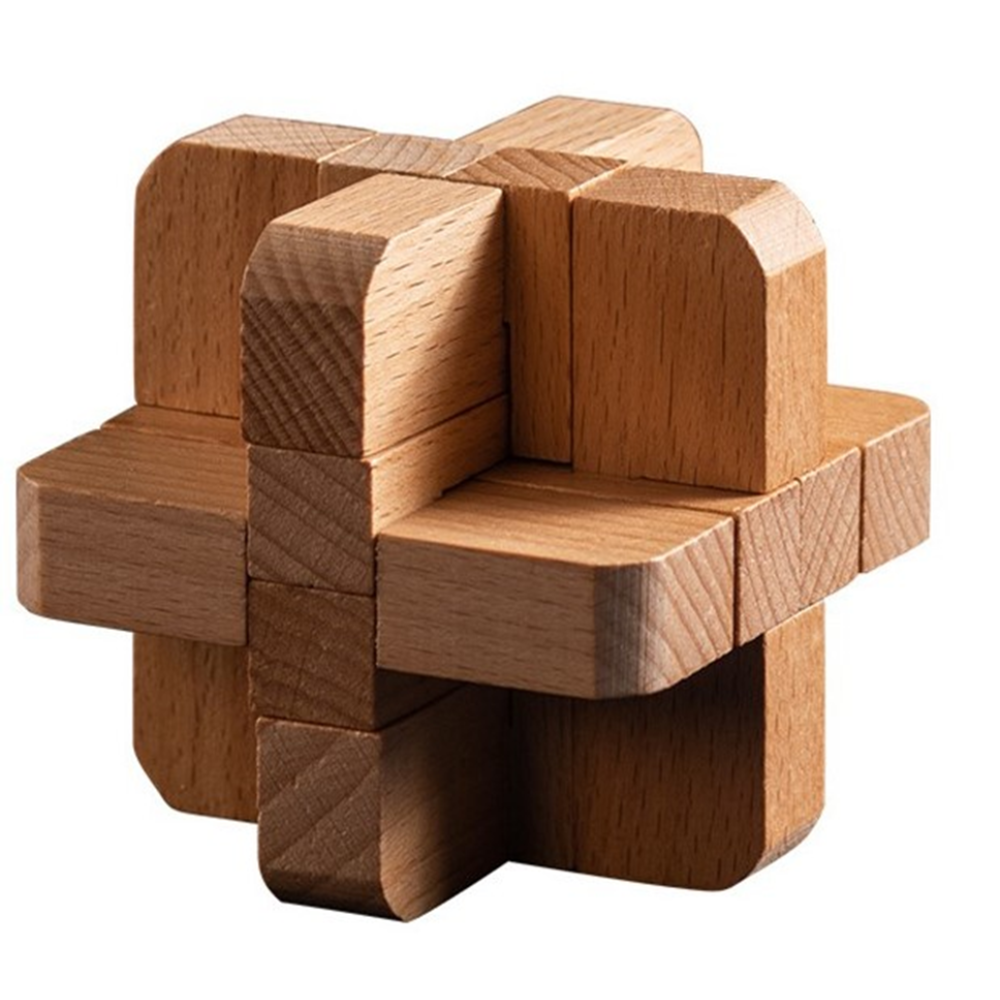 Interlocking Wooden Diamond Cube Brain Teasers Puzzle