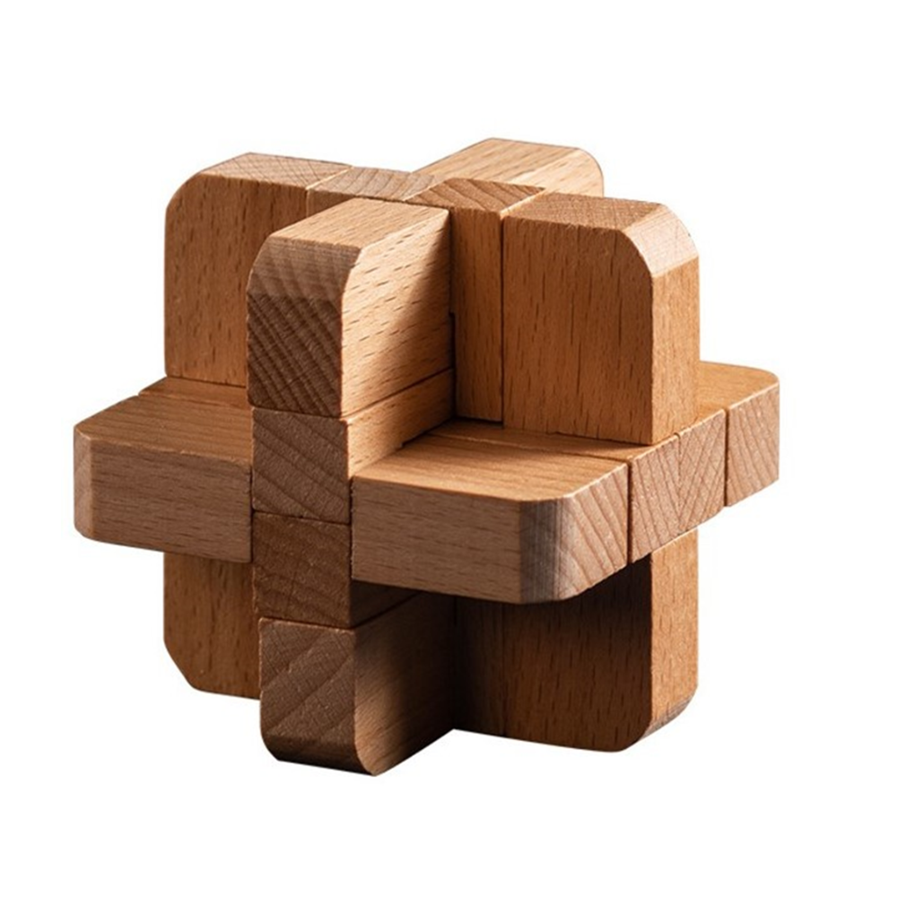 Interlocking Wooden Diamond Cube Brain Teasers Puzzle