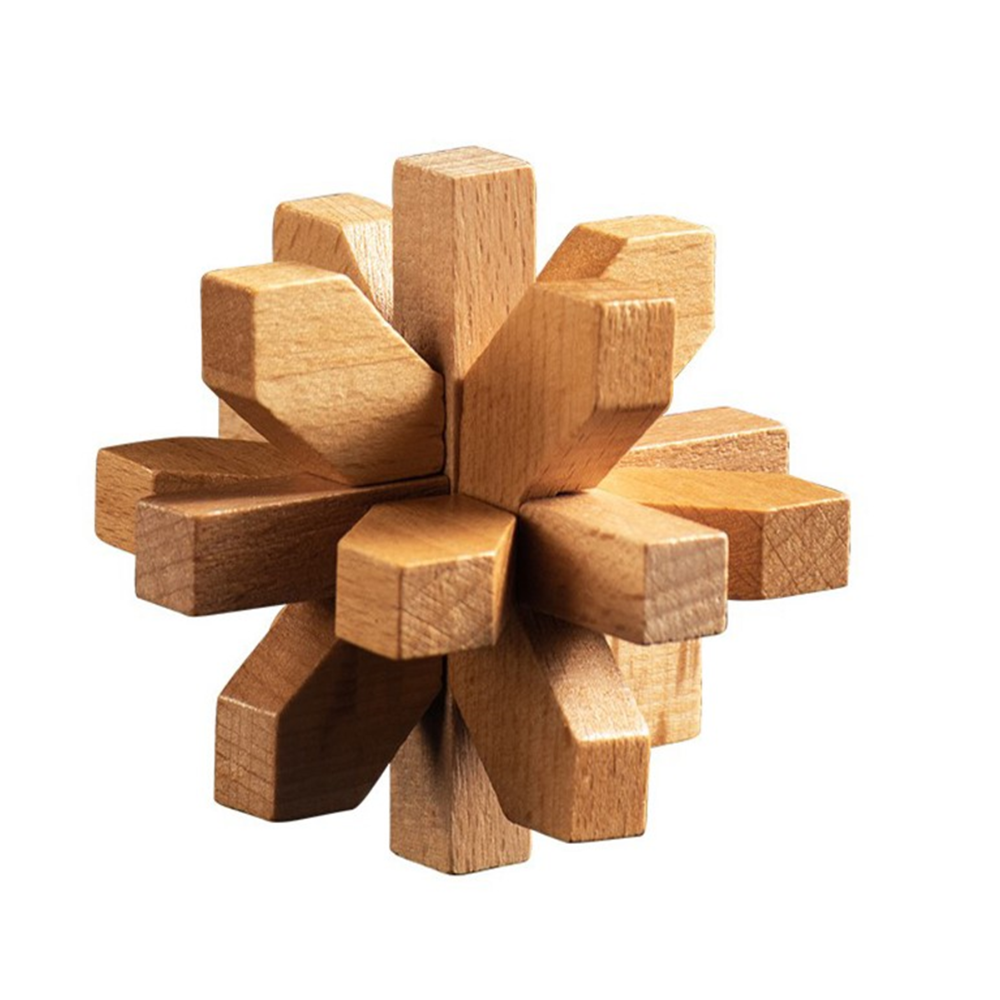 Interlocking Wooden 3D Crystal Brain Teaser Puzzle