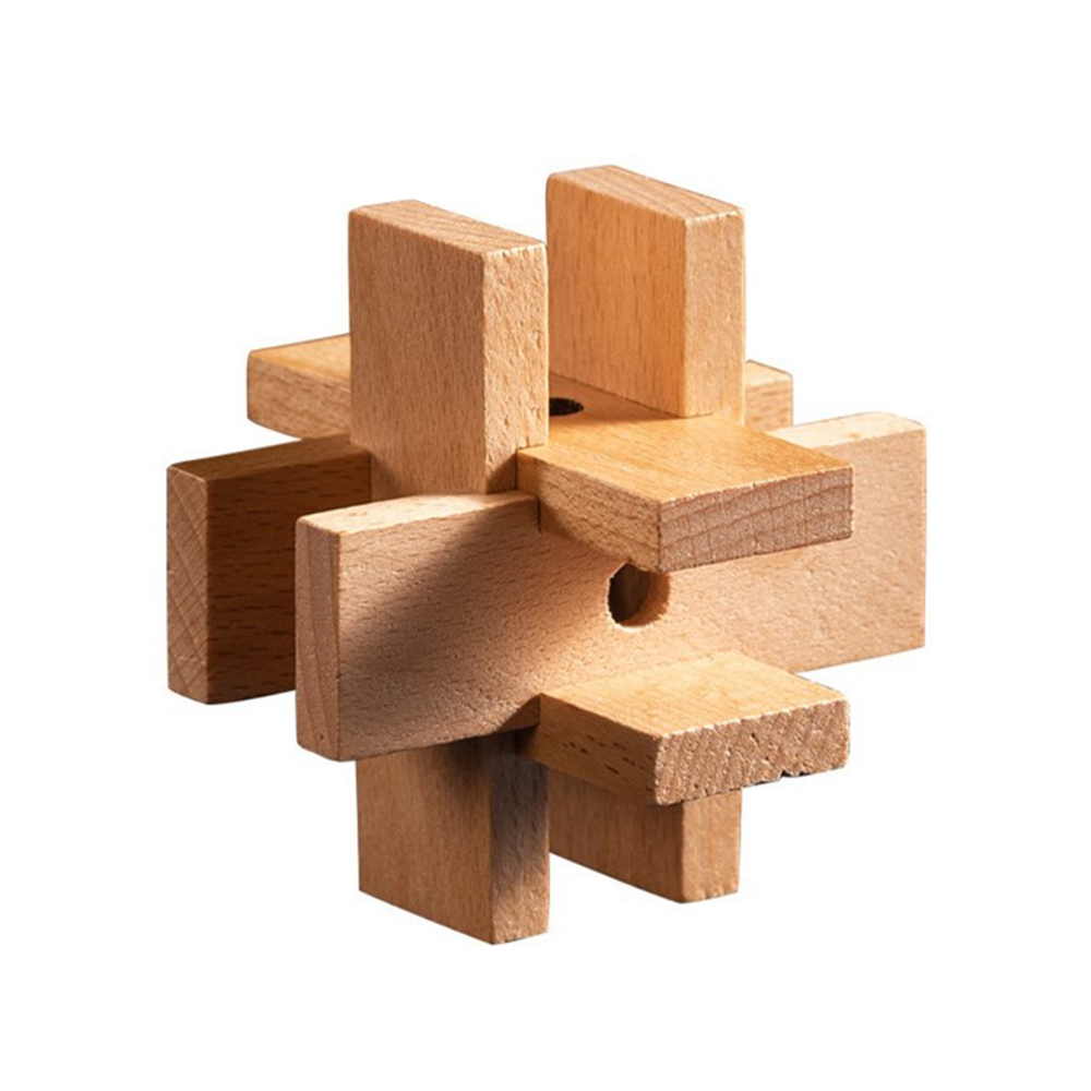 Interlocking Wooden Rickety Cross Puzzle Iq Intelligence Toy